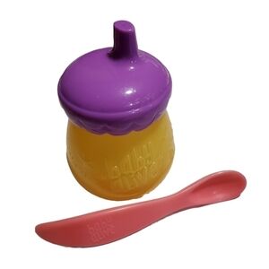 Replacement Baby Alive Orange Bottle purple twist on top pink spoon